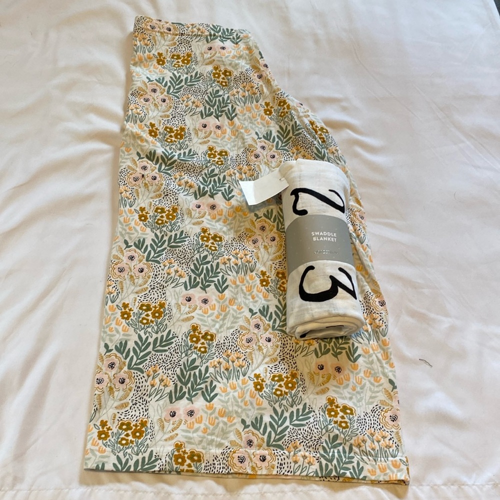 NWT Nordstrom Nursing and Car Seat Cover and Number Swaddle Blanket